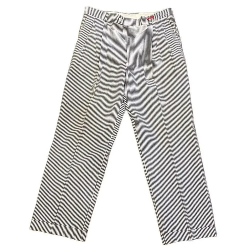 Vintage Men’s Pants Chinos Blue White Seersucker 36W/29L FLAWED